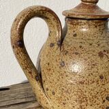 Breton stoneware teapot / vintage glazed ceramic pottery