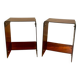 Pair of vintage smoked brown plexiglass side tables