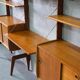 Mid-Century Modular Teak Free-Standing Wall Unit with Desk by John Texmon for Blindheim Mobelfabrik,