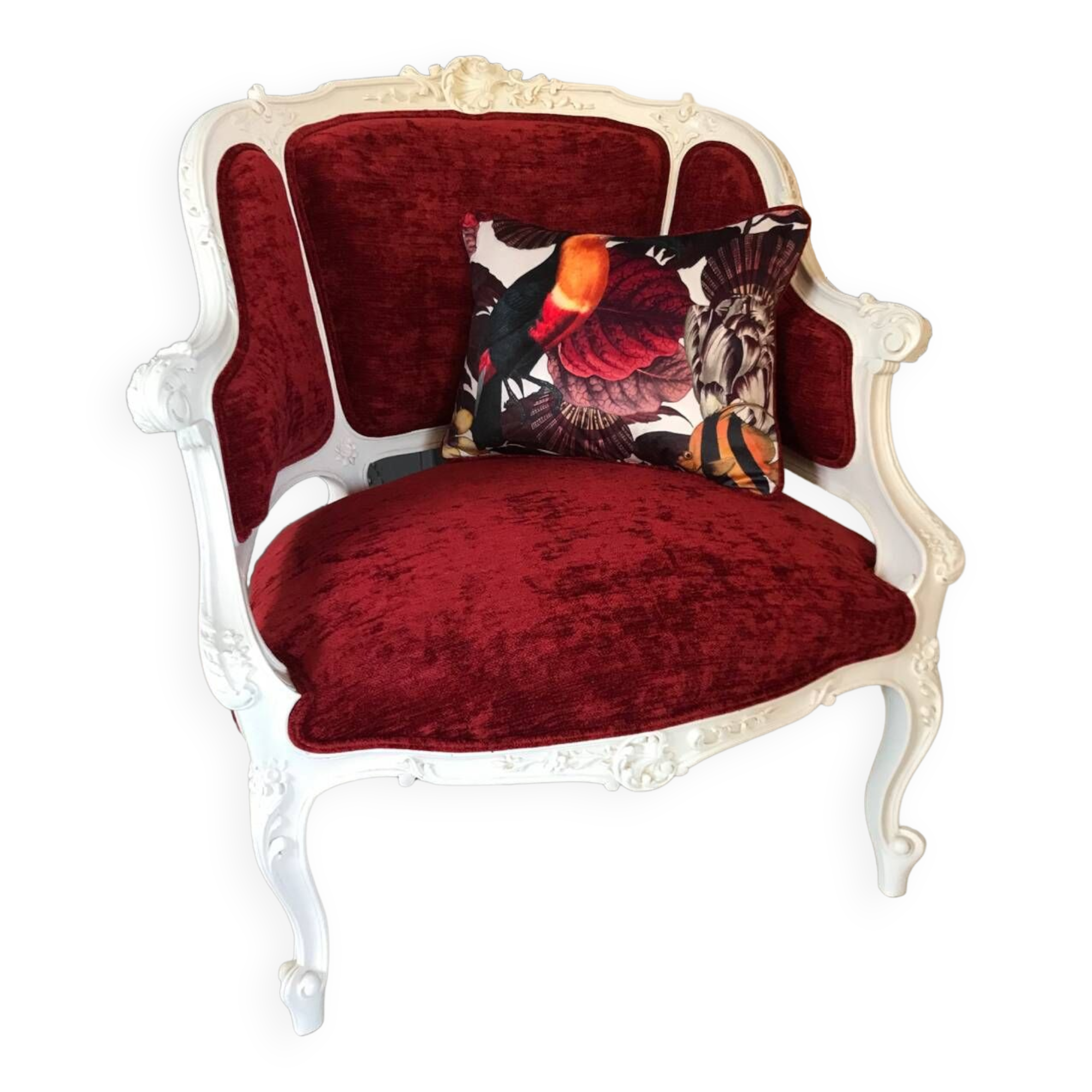 Old fully restored shepherdess armchair