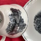 Coffee service keraluX boch Freres Belgium peasant scenes art deco