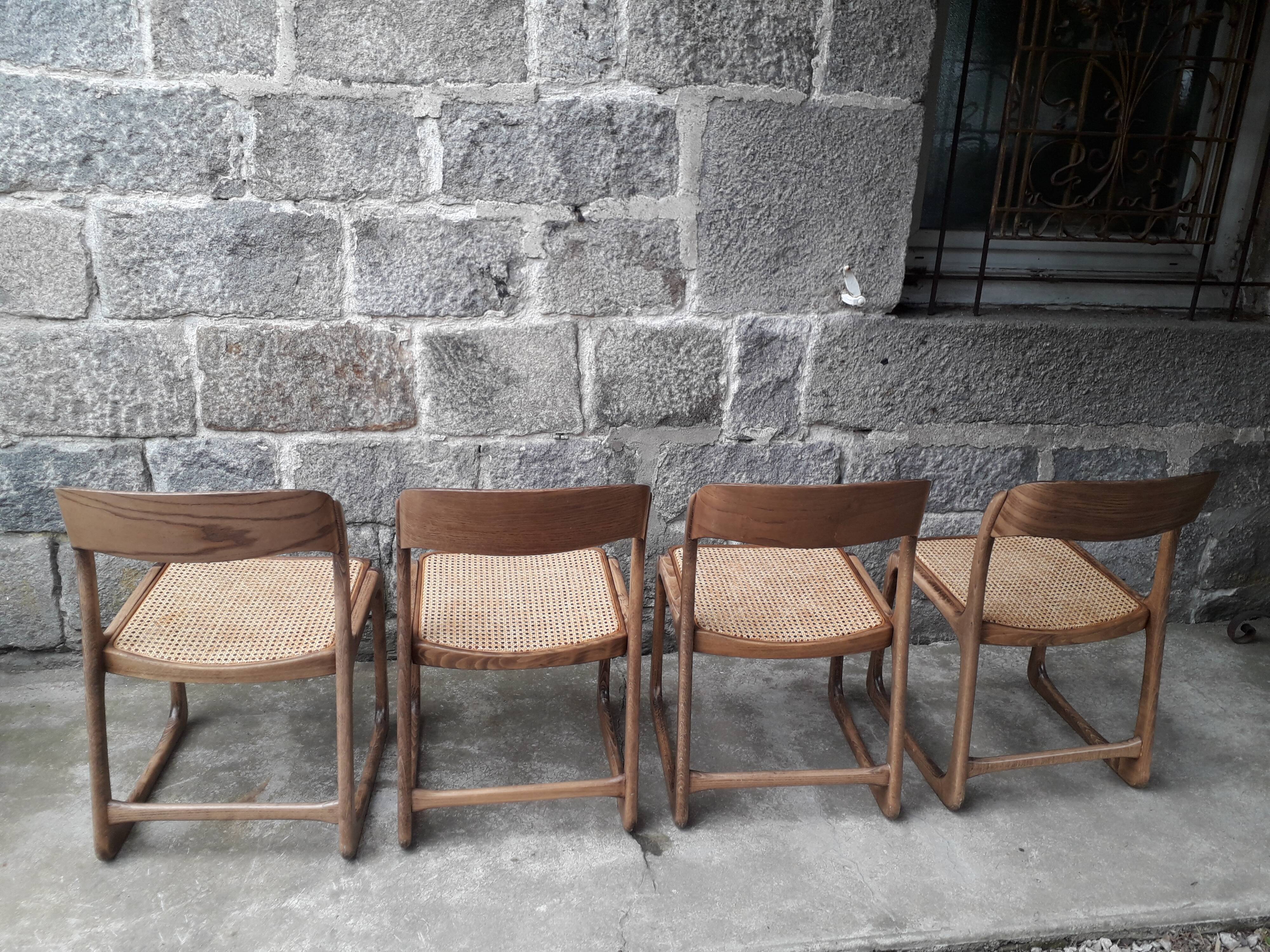 Baumann sled chairs, set of four