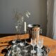 Set of 6 metal ice cream cups on flower-shaped feet