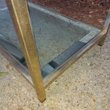 Table vintage en laiton et verre
