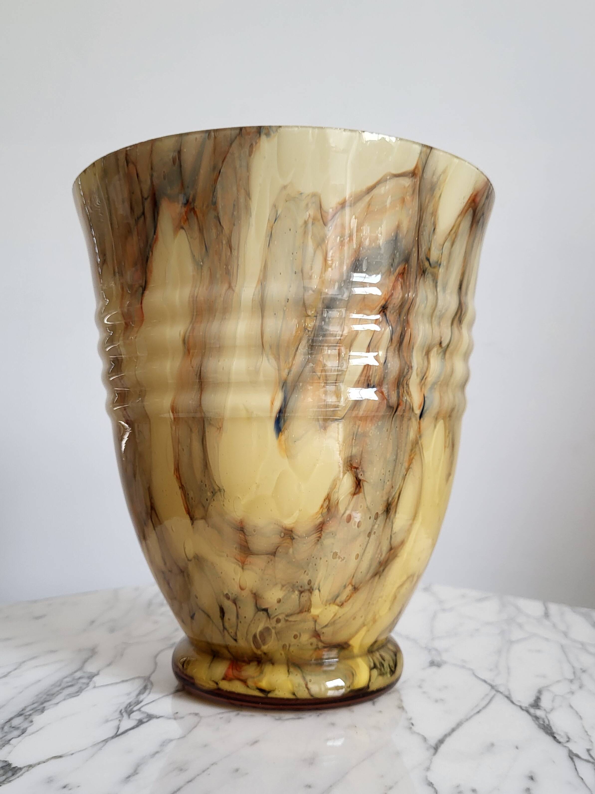 Vases en glaçure opaline Art déco, Verreries de Scailmont Henri Heemskerk Belgie