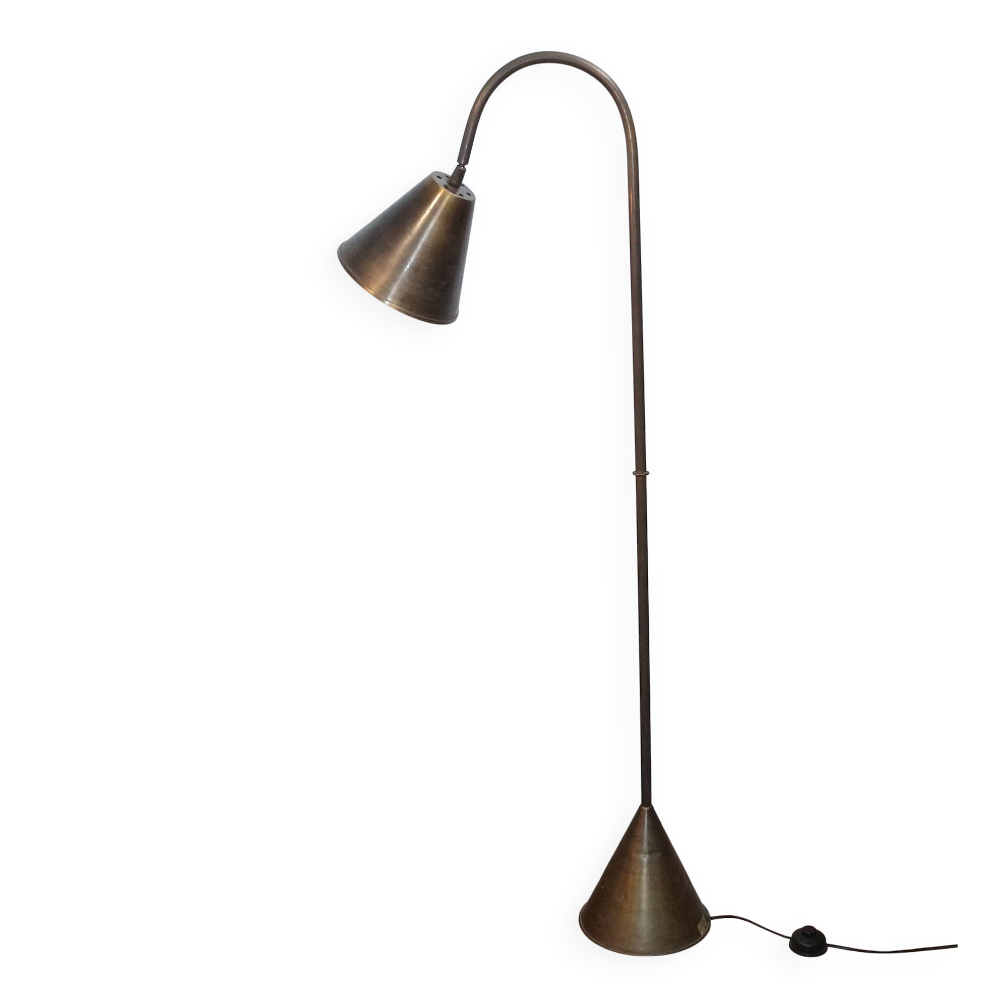 Brass floor lamp by Jacques Adnet for Valenti 1960s