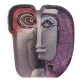 Mats jonasson målerås - glass sculpture / mask "mio" - signed -