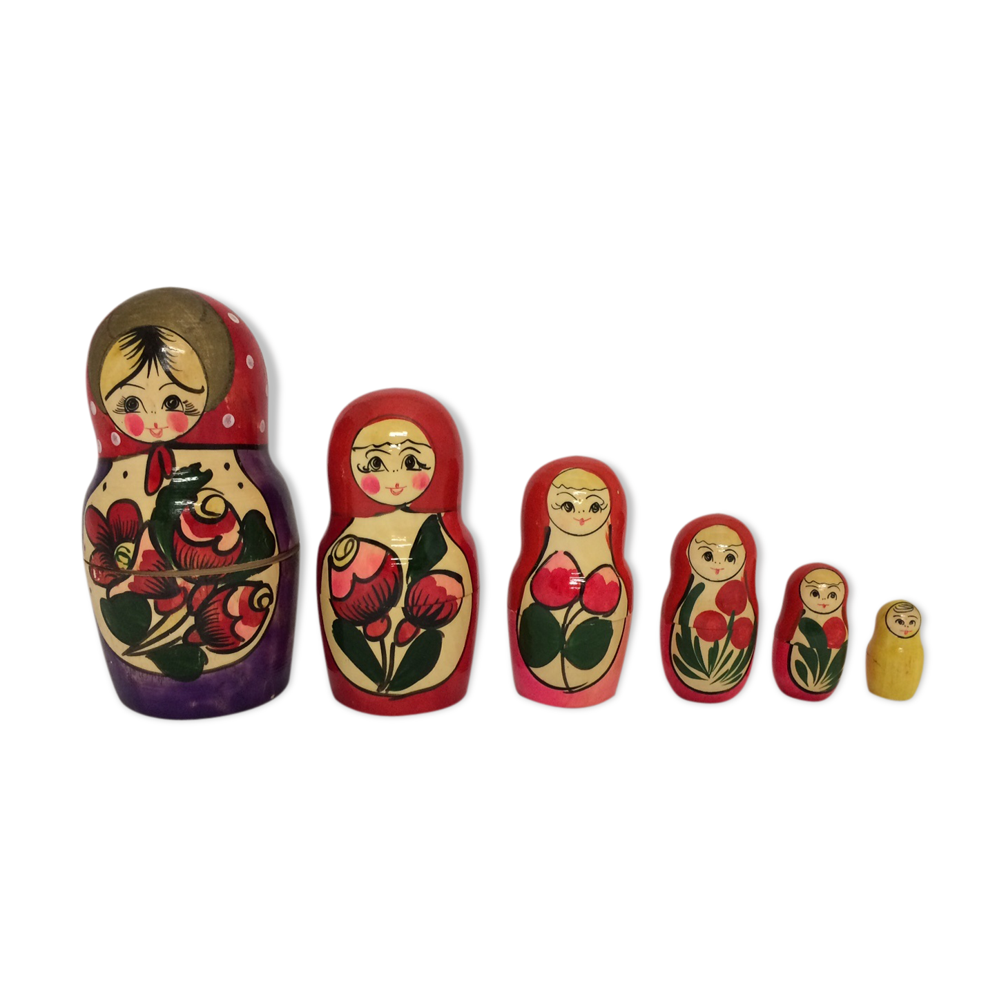 Poupées Russes Matriochka En Bois Peint à La Main - Lot De 10 Poupée Russe Design