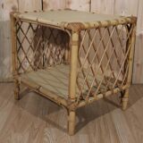 Petite table d'appoint rotin vintage