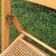 Wooden and cane folding chairs
