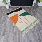 Handmade pure wool rug, size 100 x 200 cm.