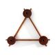 Italian candlestick in brass and Anri Form wood, 1960s.
