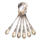 6 cuillères à soupe en métal plaqué argent, 12g, art nouveau