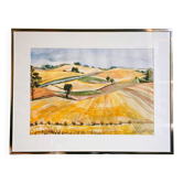 Alida Antoinetta van Nie (1927–2010) Monti Volsinii. Aquarelle encadrée.