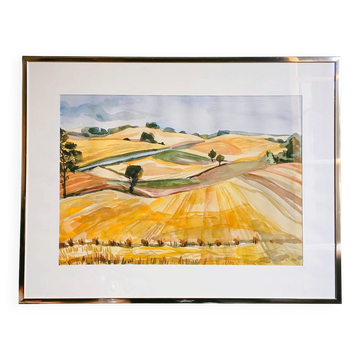 Alida Antoinetta van Nie (1927–2010) Monti Volsinii. Framed watercolour.