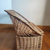 Wicker toy chest bench