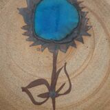 Enameled pottery plate