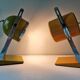 Pair of Italian desk lamps 70 years