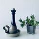 Candle holder in glazed ceramic