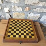 Play case, small horses, goose game, checkers game and chess