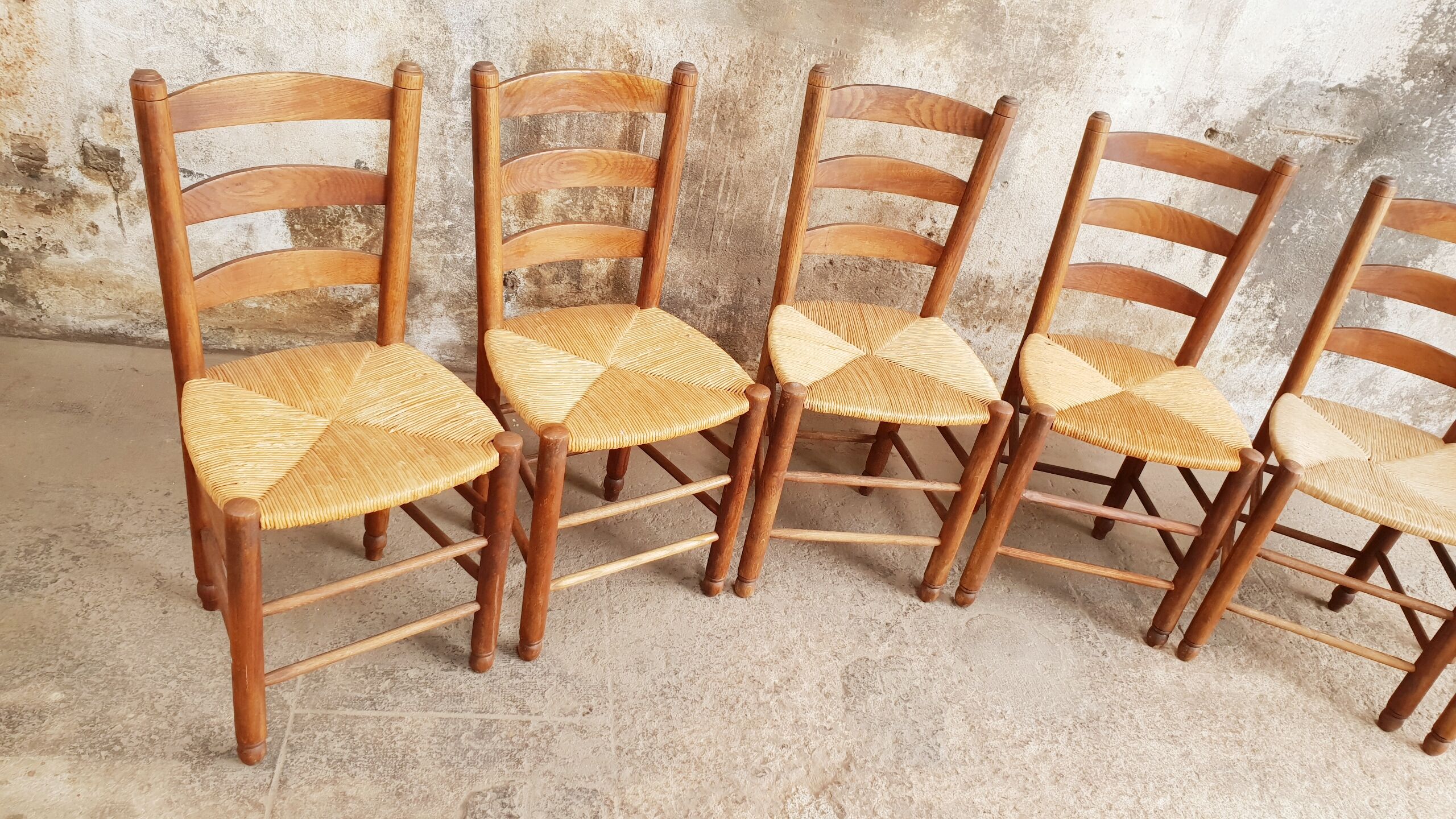 Antique chairs brutalist style