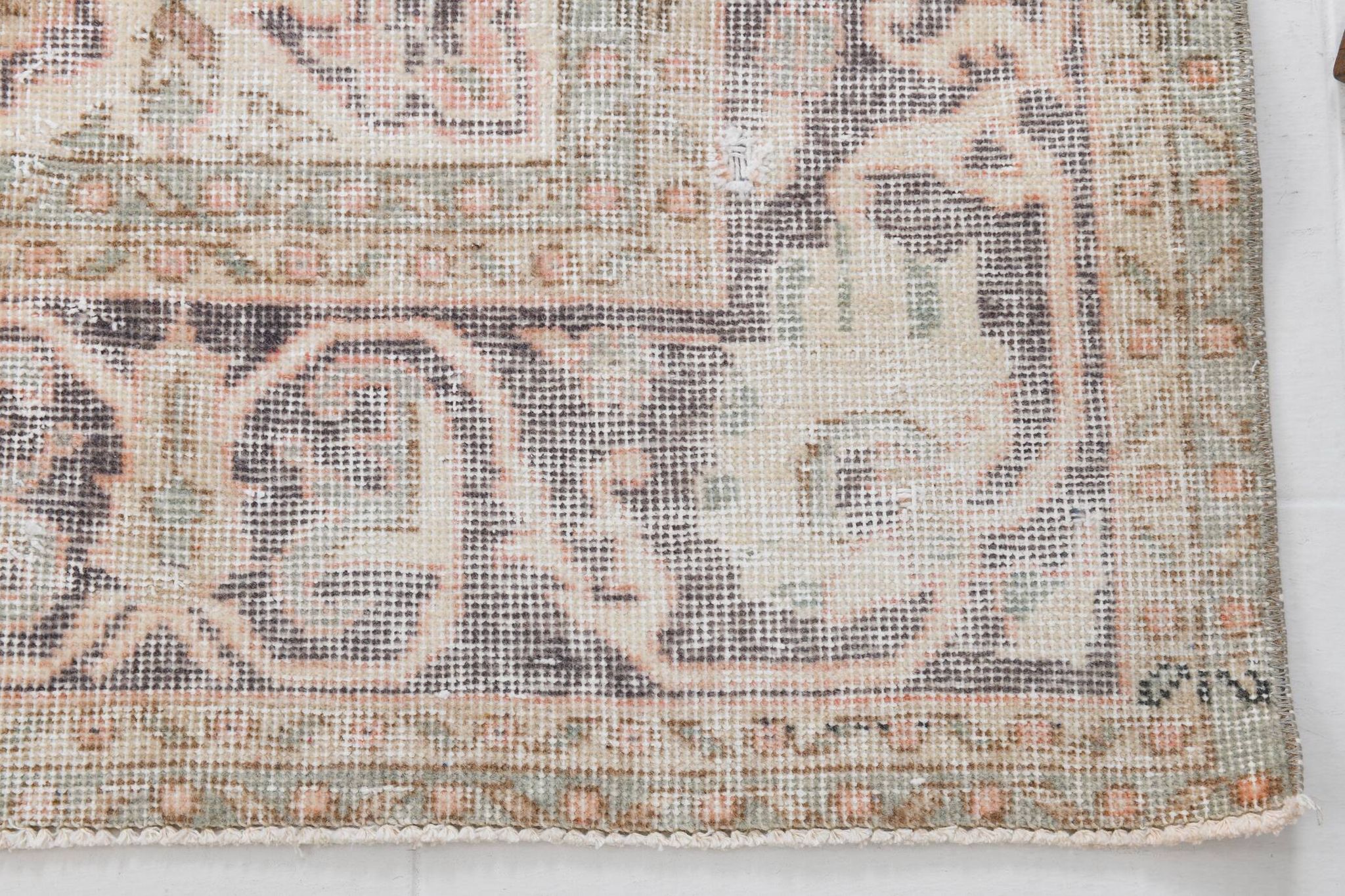 7x10 Vintage Salmon Pink Classic Madallion Turkish Rug, 219x314Cm