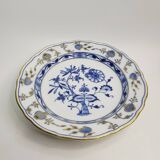 Antique Meissen porcelain plate – blue and gold decoration
