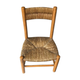 Chaise enfant chaise de poupée en bois et paille