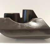 Brown Glazed Ceramic Trinket Bowl or Sculpture, Italy