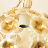 Flower ball chandelier - vintage floral pendant light in gold metal