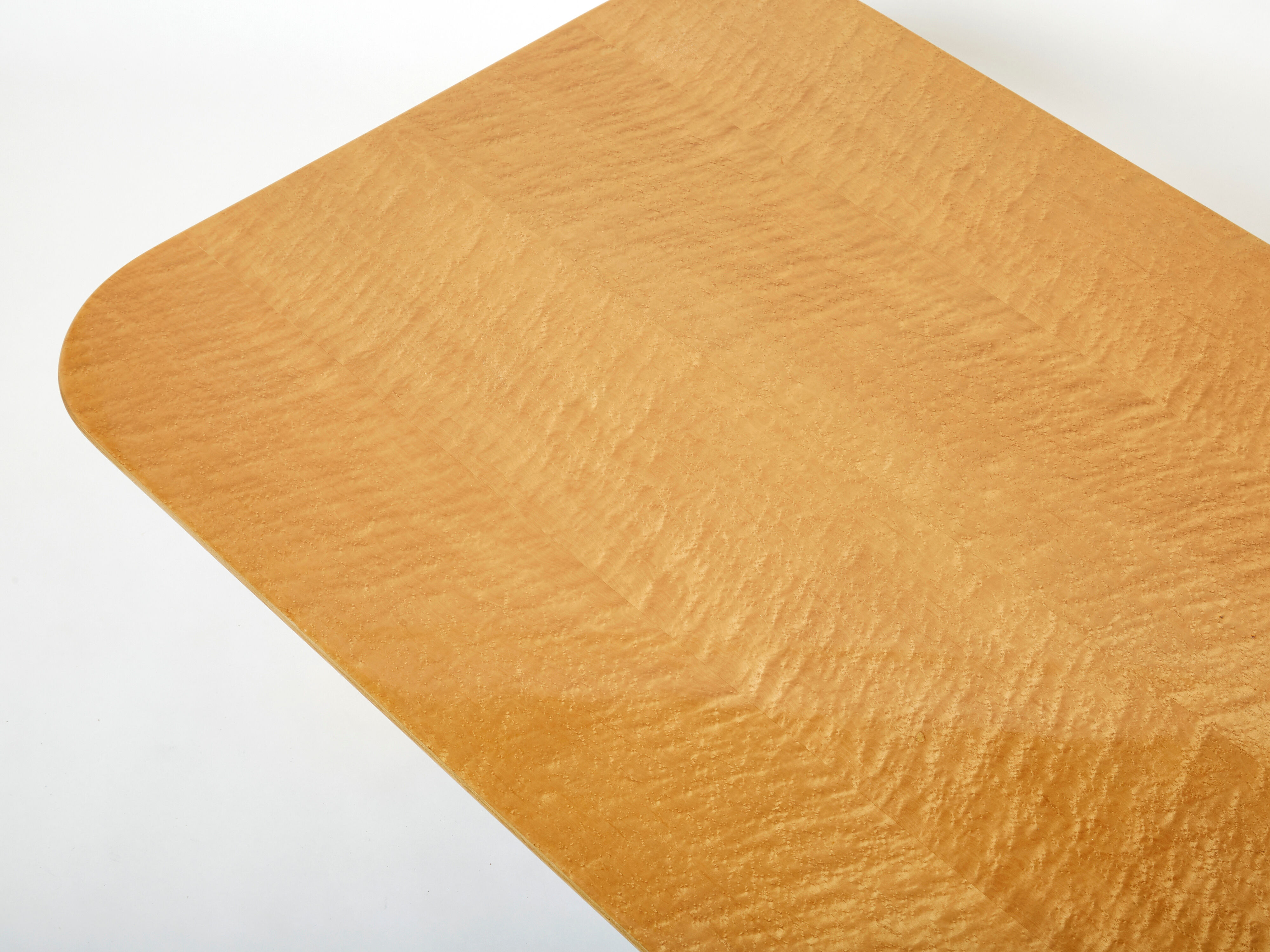 Very large coffee table maple brass Giovanni Offredi Saporiti 1980