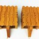 2 vintage scandinavian pine sconces 1960
