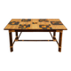 Dining table in stained rattan, bamboo and ceramic - audoux & minet