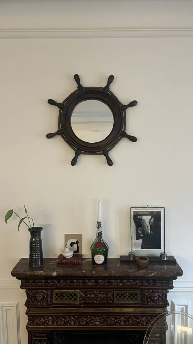 Miroir gouvernail en bois