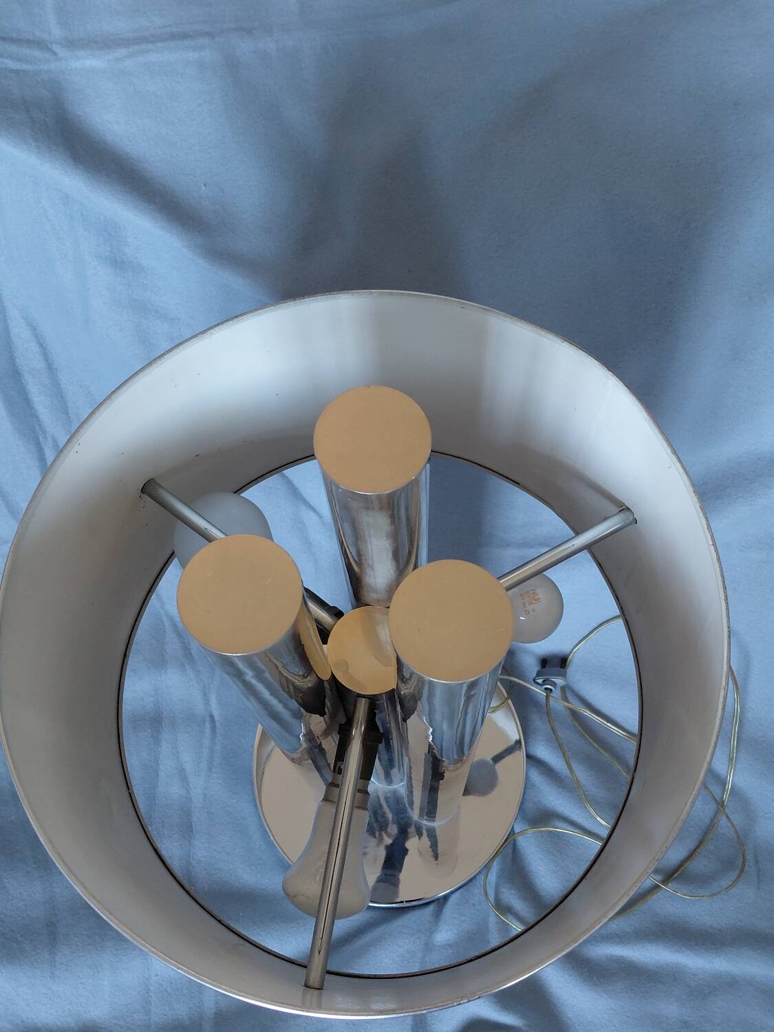 Vintage 1970s metal tubular lamp