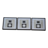 Trio Vintage Optical Art Tableaux - Victor Vasarely - Frames 40x40cm.