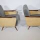 Ensemble de fauteuils français des années 1950-1960, chaises longues vintage