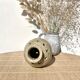 Stoneware flower spike ball vase