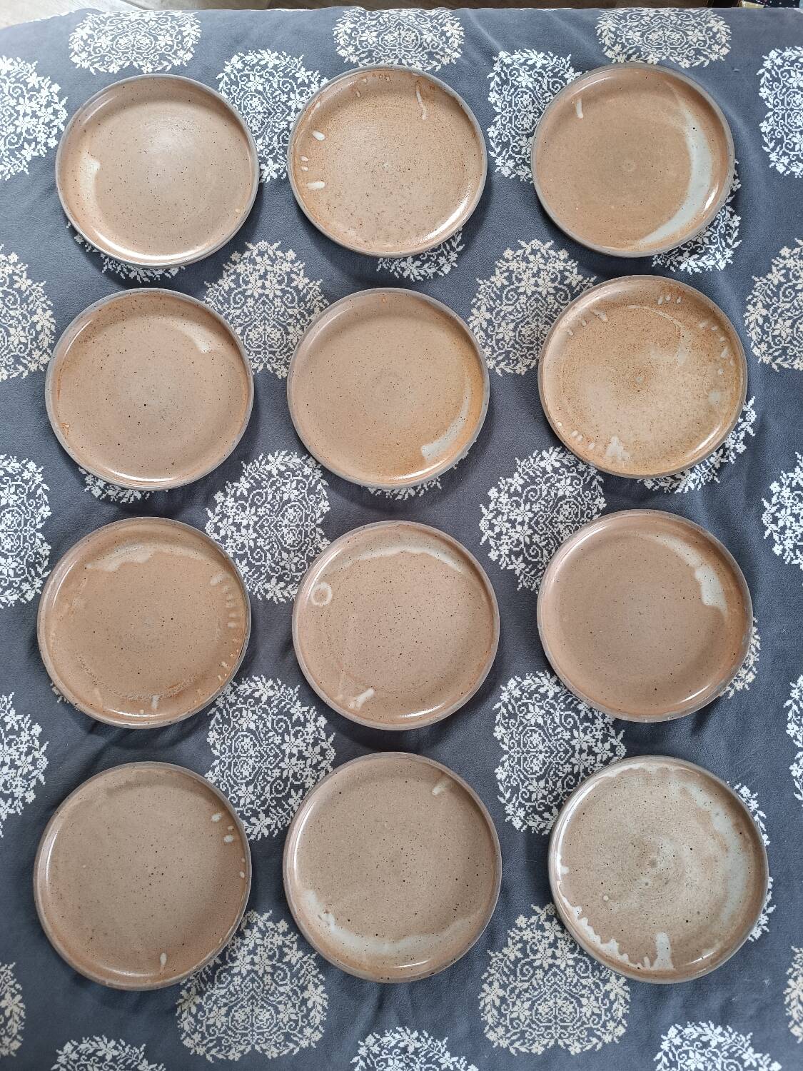 Set of 12 stoneware dinner plates france