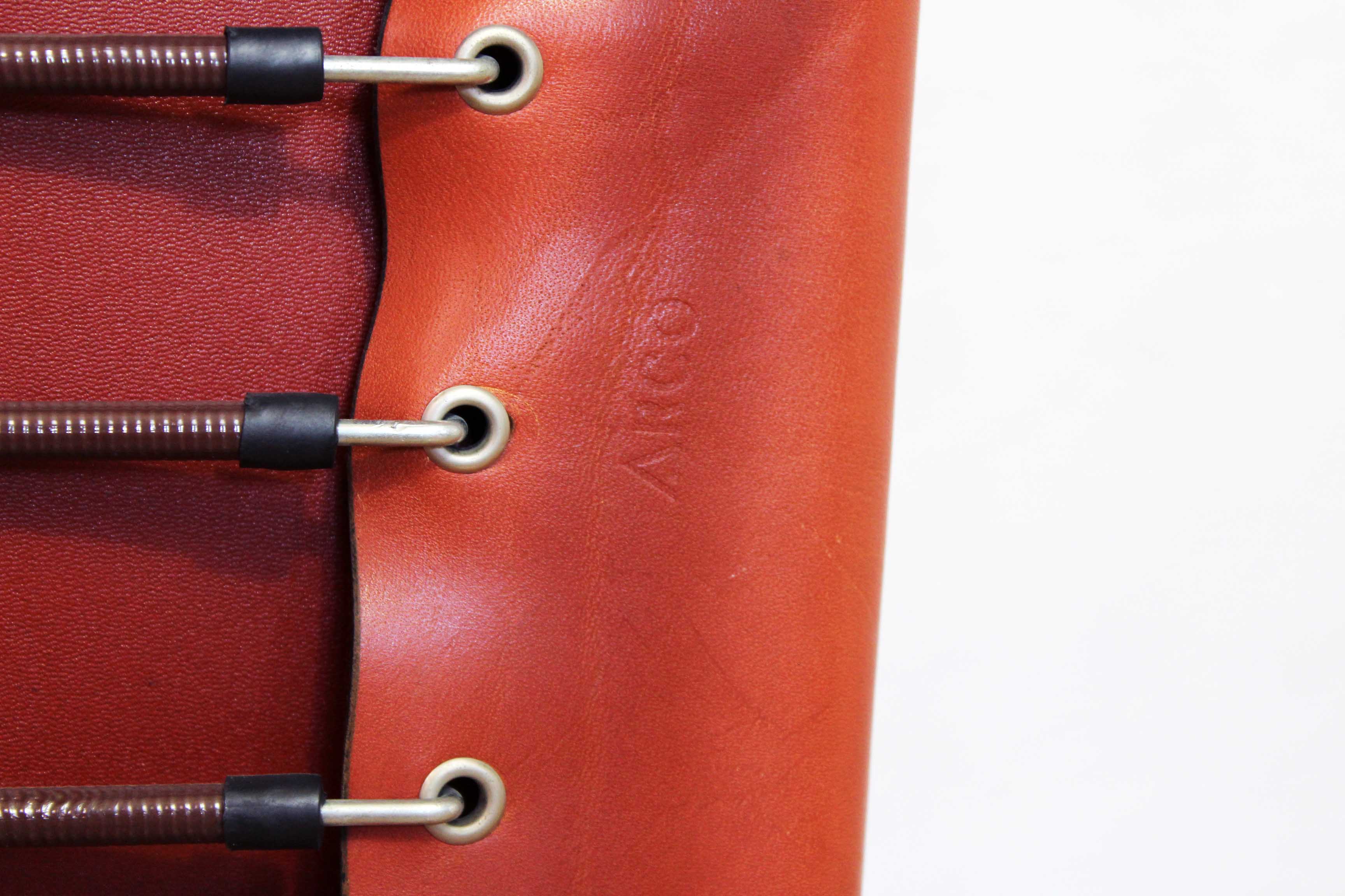 Pair of chairs in leather and chrome tube