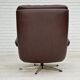 Vintage danish swivel leather armchair 1970s