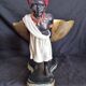Centerpiece with African characters, plaster, resin and wood