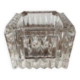 Square thick crystal ashtray from the 70s-80s.