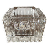 Square thick crystal ashtray from the 70s-80s.
