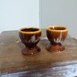 Flamed ceramic egg cups