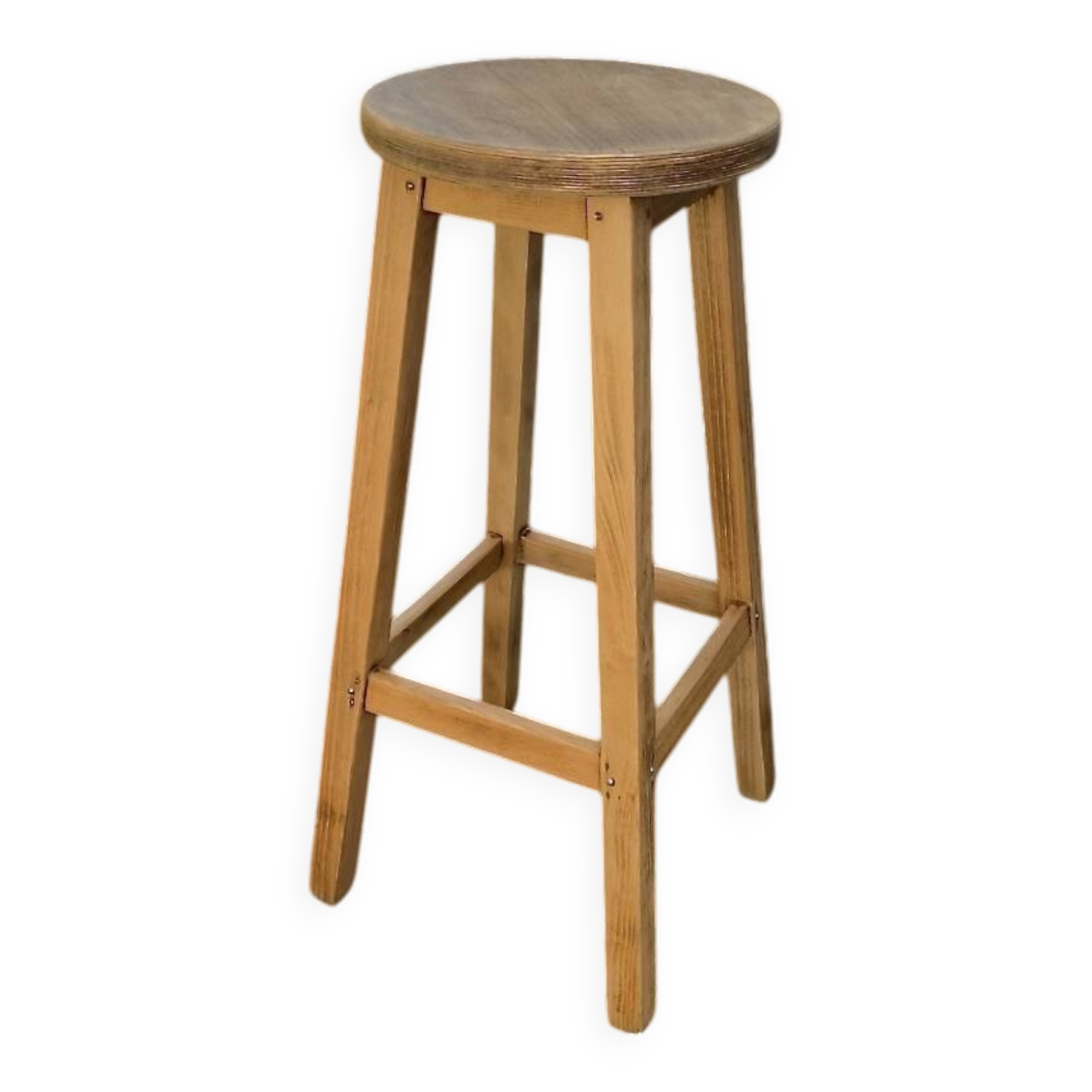 Antique solid wood bar stool – 6.612 kg – 1970s