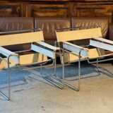Pair of Wassily armchairs in canvas, Gavina edition, 1964