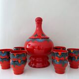 Punch bowl set with 12 cups, Wächtersbach Keramik Germany