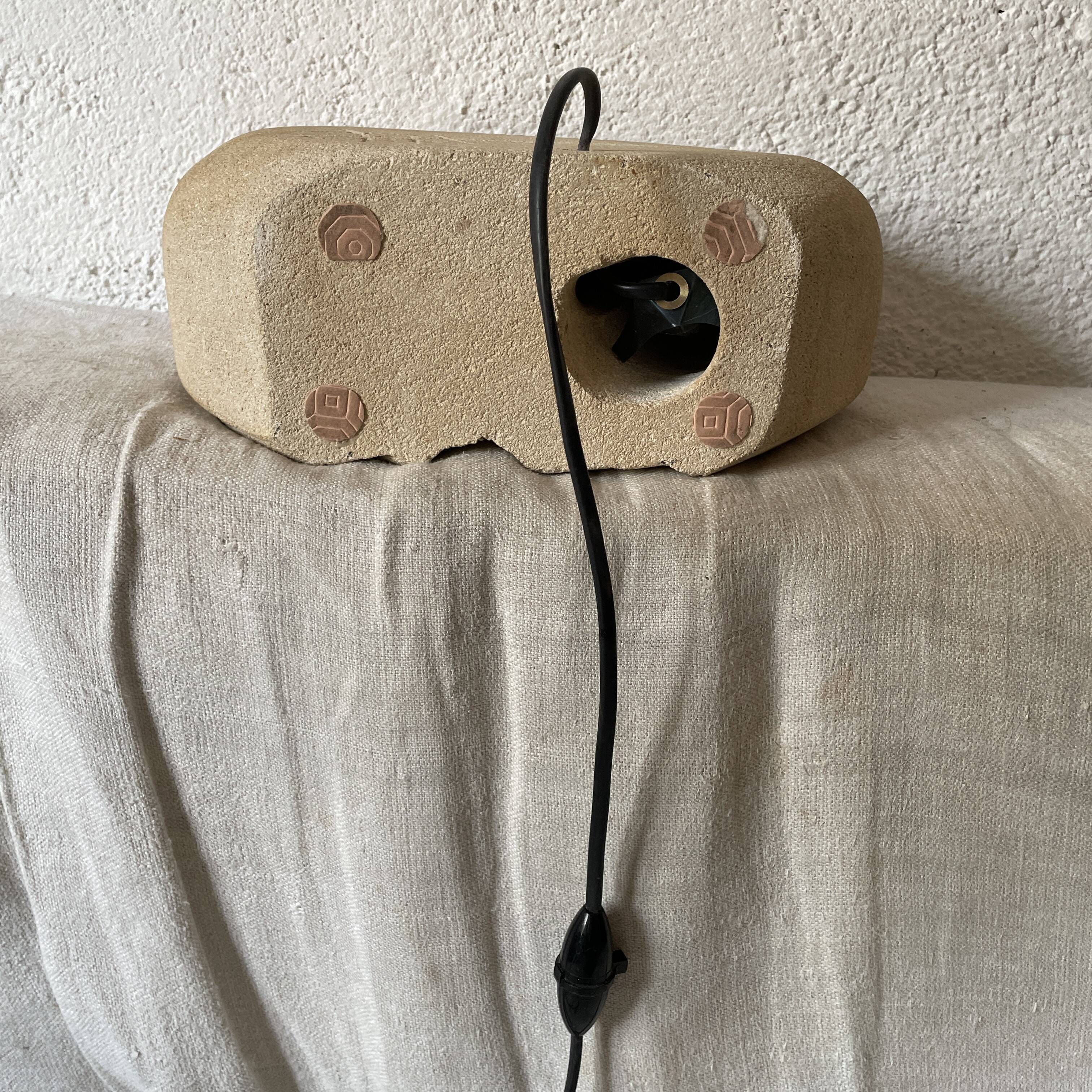 Arsene Galisson lamp in stone vintage design 1970