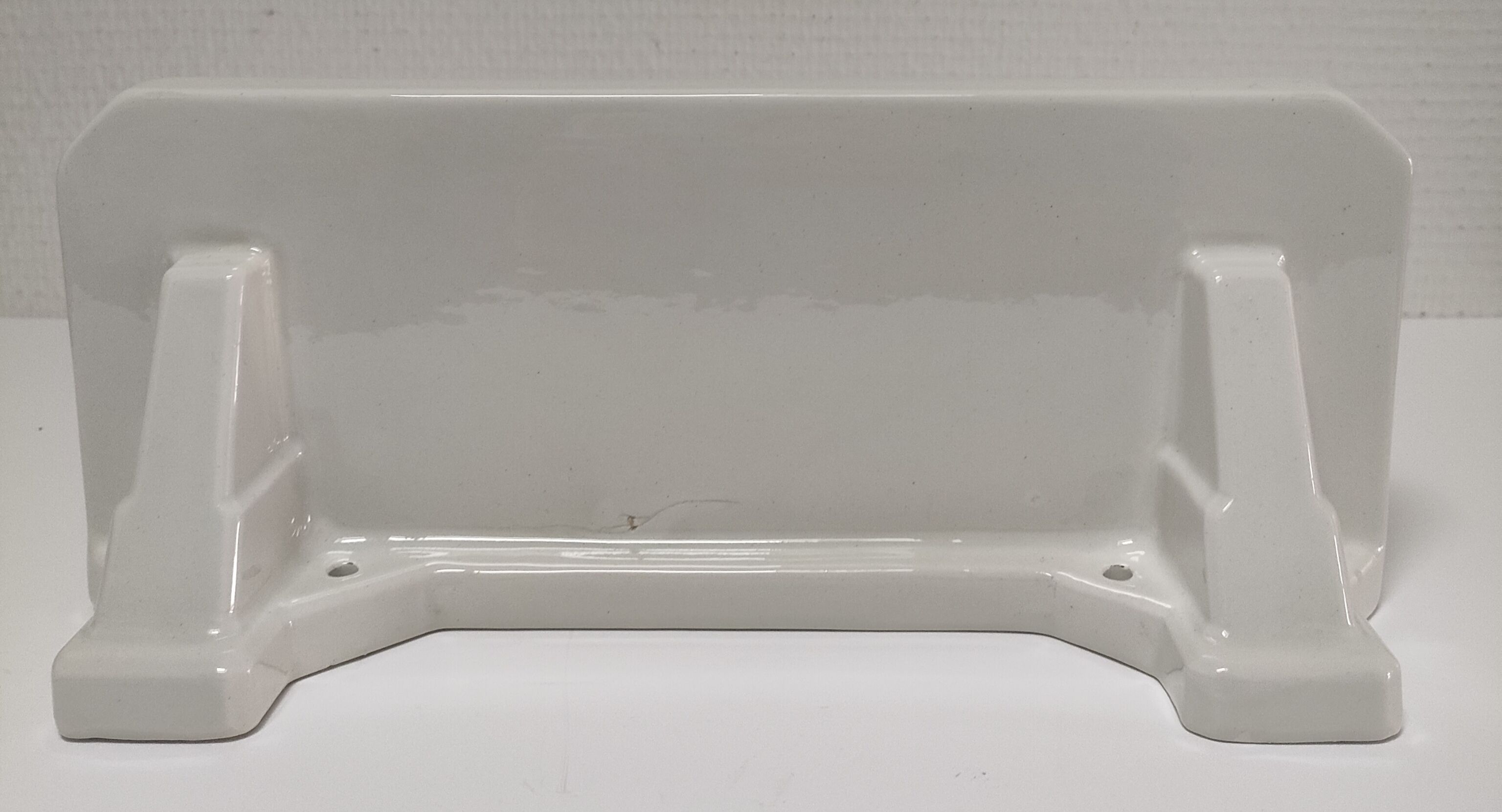 Art Deco white glazed ceramic wall shelf